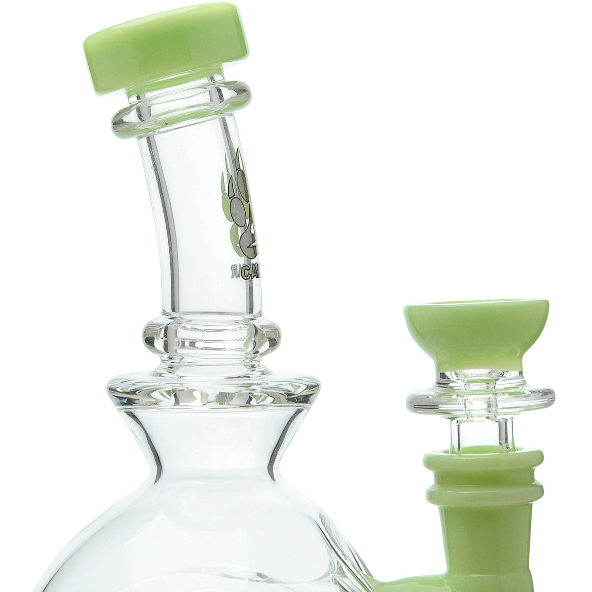 Calibear Fab Egg Dab Rig with Seed of Life Percolation, 14mm Female Joint, Side View