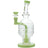 Calibear Fab Egg Seed Of Life Dab Rig in Milky Green with Bent Neck and Banger, Front View