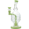 Calibear Fab Egg Seed Of Life Dab Rig with Bent Neck and Color Accents - Front View