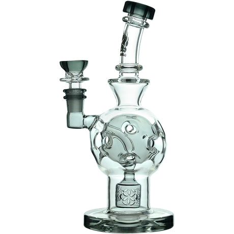 Calibear Exosphere Seed Of Life Dab Rig with Bent Neck and Banger, Front View