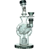 Calibear Exosphere Seed Of Life Dab Rig, 8 Inches, Borosilicate Glass with Bent Neck - Front View