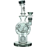 Calibear Exosphere Seed Of Life Dab Rig with Bent Neck and Banger - Front View