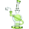 Calibear Seed Of Life Recycler Rig with Bent Neck and Slyme Color Accents, Front View