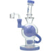 Calibear Seed Of Life Recycler Rig in Milky Blue with Bent Neck and Banger, Front View