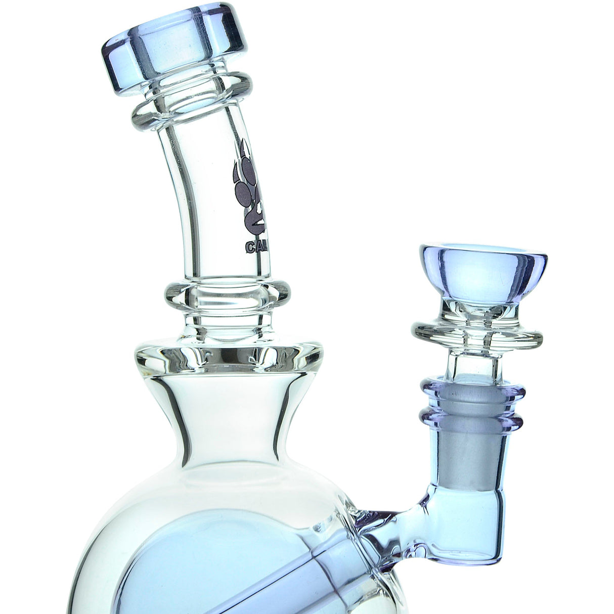 Calibear Seed Of Life Recycler Rig with Bent Neck and Color Accents - Close-up Side View