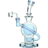 Calibear Seed Of Life Recycler Rig in Purple with Bent Neck and Banger, Front View