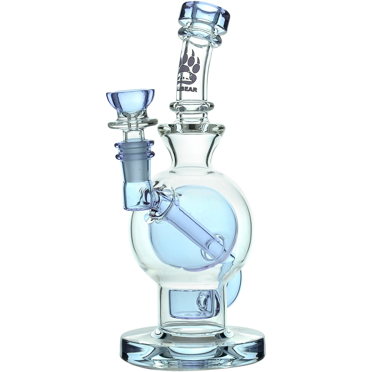 Calibear Seed Of Life Recycler Rig with Color Accents and Bent Neck - 8" Tall