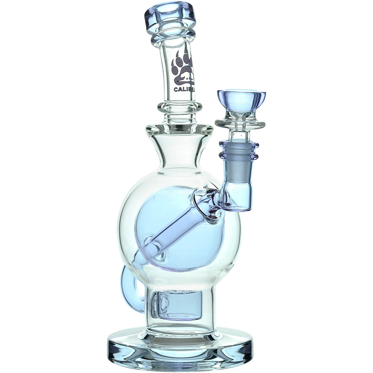 Calibear Seed of Life Recycler Rig with Bent Neck and Color Accents, Front View on White Background