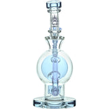 Calibear Seed Of Life Recycler Rig, 14mm Female Joint, Bent Neck, Front View on White