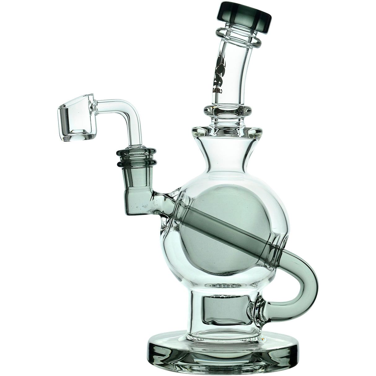 Calibear Seed Of Life Recycler Rig in Transparent Black, 14mm Female Joint, Side View