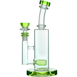 Calibear Showerhead Percolator Bong with light green accents, bent neck & 14mm female joint