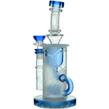 Calibear Sandblasted Recycler Bong with Showerhead Perc, 14mm Female Joint, and Bent Neck