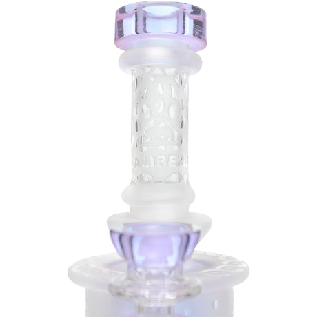 Calibear Sandblasted Bong featuring Seed of Life Perc, Bent Neck, and Color Accents - Front View