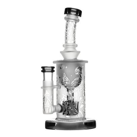 Calibear Sandblasted Bong with Seed of Life Perc, Bent Neck, and Color Accents - Front View