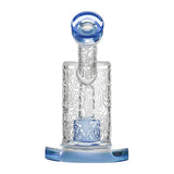 Calibear Sandblasted Seed of Life Percolator Bubbler with Blue Accents - Front View