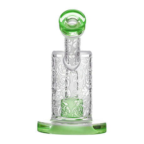 Calibear Sandblasted Bubbler with intricate Seed of Life Percolator, 6.5" tall, front view