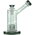 Calibear Sandblasted Seed of Life Percolator Bubbler with intricate designs, 14mm female joint, front view