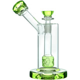 CaliBear Seed of Life Percolator Glass Bubbler with Green Accents, 14mm Female Joint