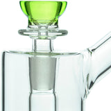 CaliBear Glass Bubbler with Seed of Life Percolator and Green Bowl - Close-up