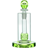 CaliBear Glass Bubbler with Seed of Life Percolator and Green Accents, Front View