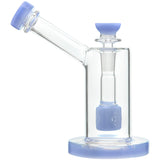 CaliBear Upright Bubbler with Seed of Life Percolator, blue accents, 14mm female joint, front view