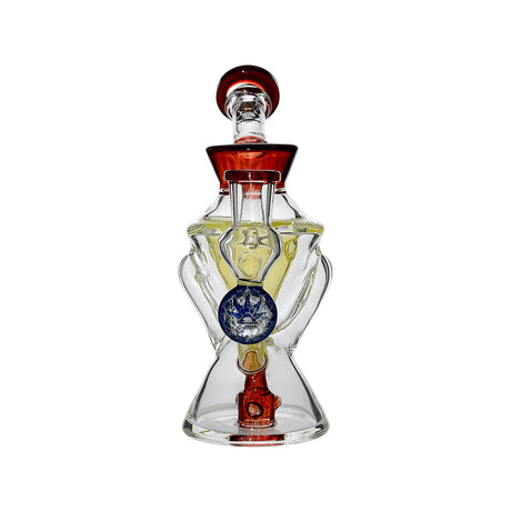 Calibear Hourglass Marble Adorned Recycler Dab Rig
