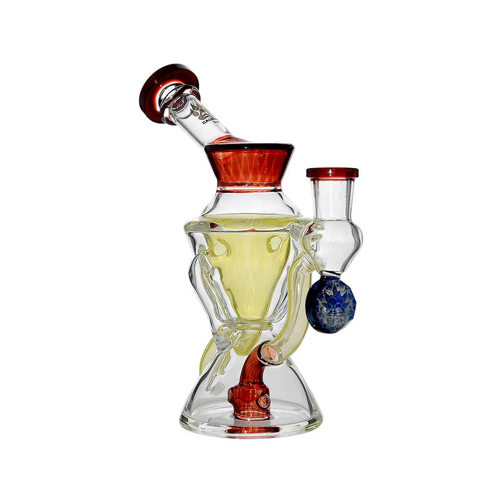 Calibear Hourglass Marble Adorned Recycler Dab Rig