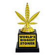 Trophy Emporium 4.7" Golden Hemp Leaf Award - Front View on White Background