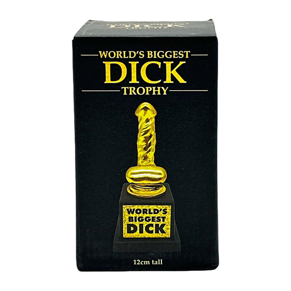 World's Biggest Dick Trophy - 4.7" Novelty Award on Black Box Front View