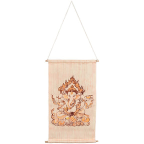 ThreadHeads Ganesha Wall Hanging, 18" x 11", Front View on White Background