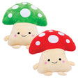 Cute 16" Mushroom Plush Buddies in red and green, perfect for cozy home decor