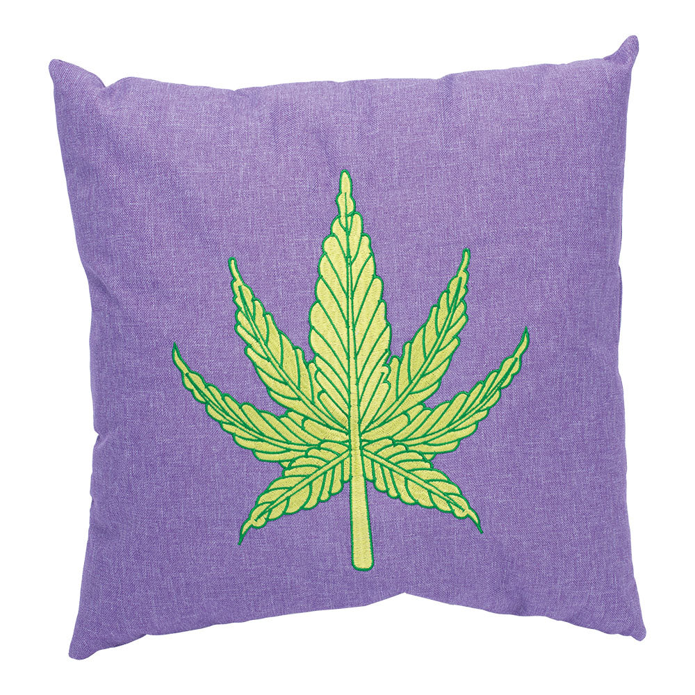 Leaf Purple Plush Pillow - 16"x15"