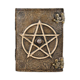 Pentagram Embossed Leather Journal w/ Metal Closure - 5" x 7"