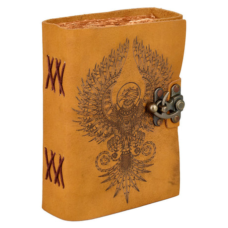 Phoenix Print Suede Journal with Metal Closure, 5" x 7", front view on white background