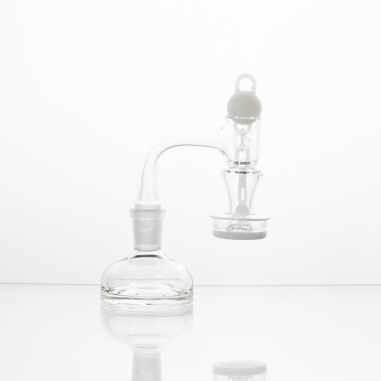 Glasshouse Hourglass Vacuum Banger Kit, close up on Ball and Chain carb cap