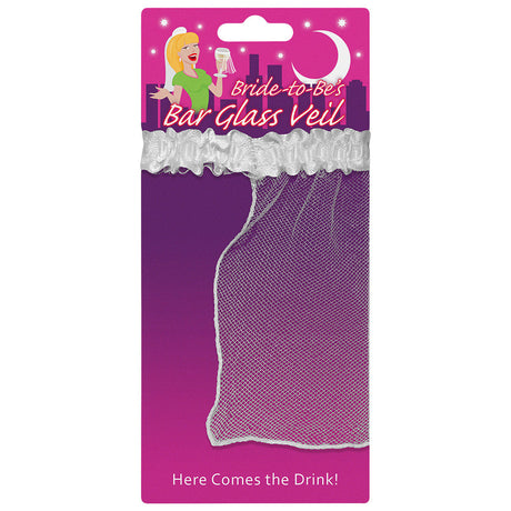 Bride To Be's Bar Glass Veil packaging front view with pink and white design