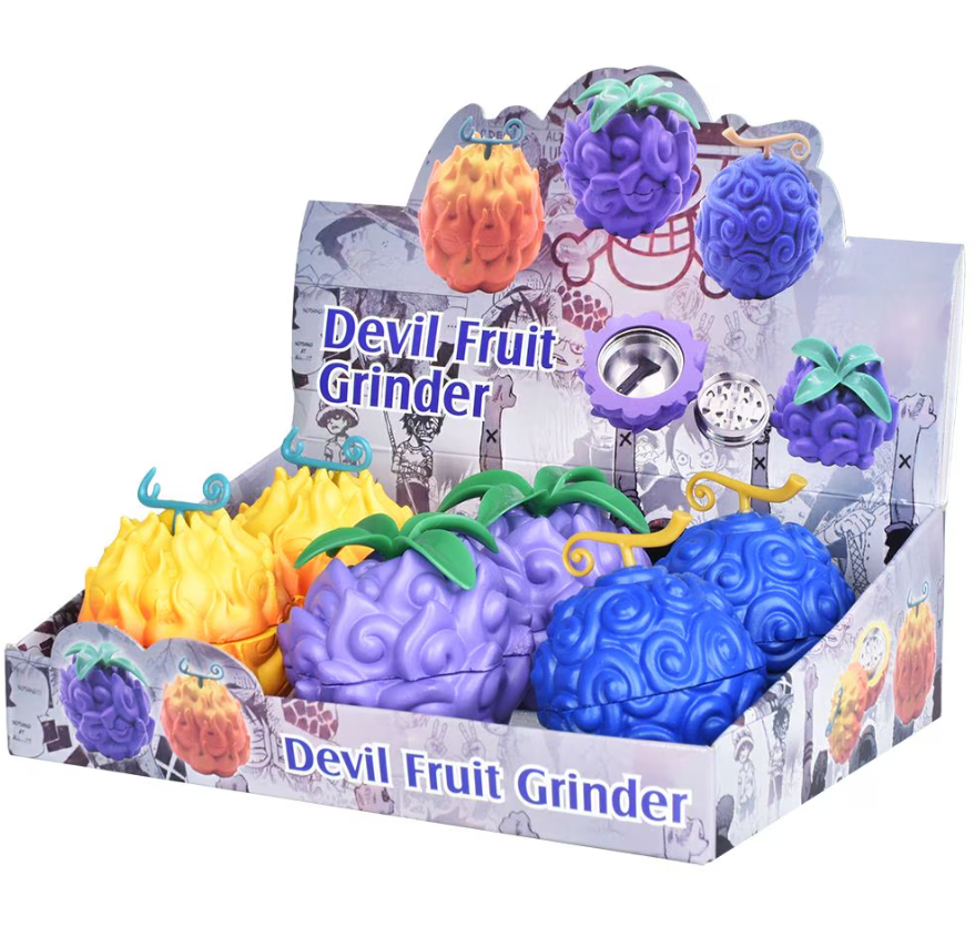 Devil Fruit Grinder | 3pc | 1.5" | Assorted Styles | 6ct Display