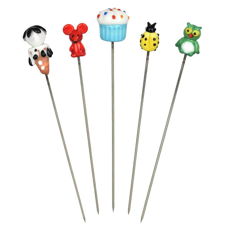 Glass Hairpin Poker Dab Tool Version 2 | 5" | Assorted Styles | 50 Pack