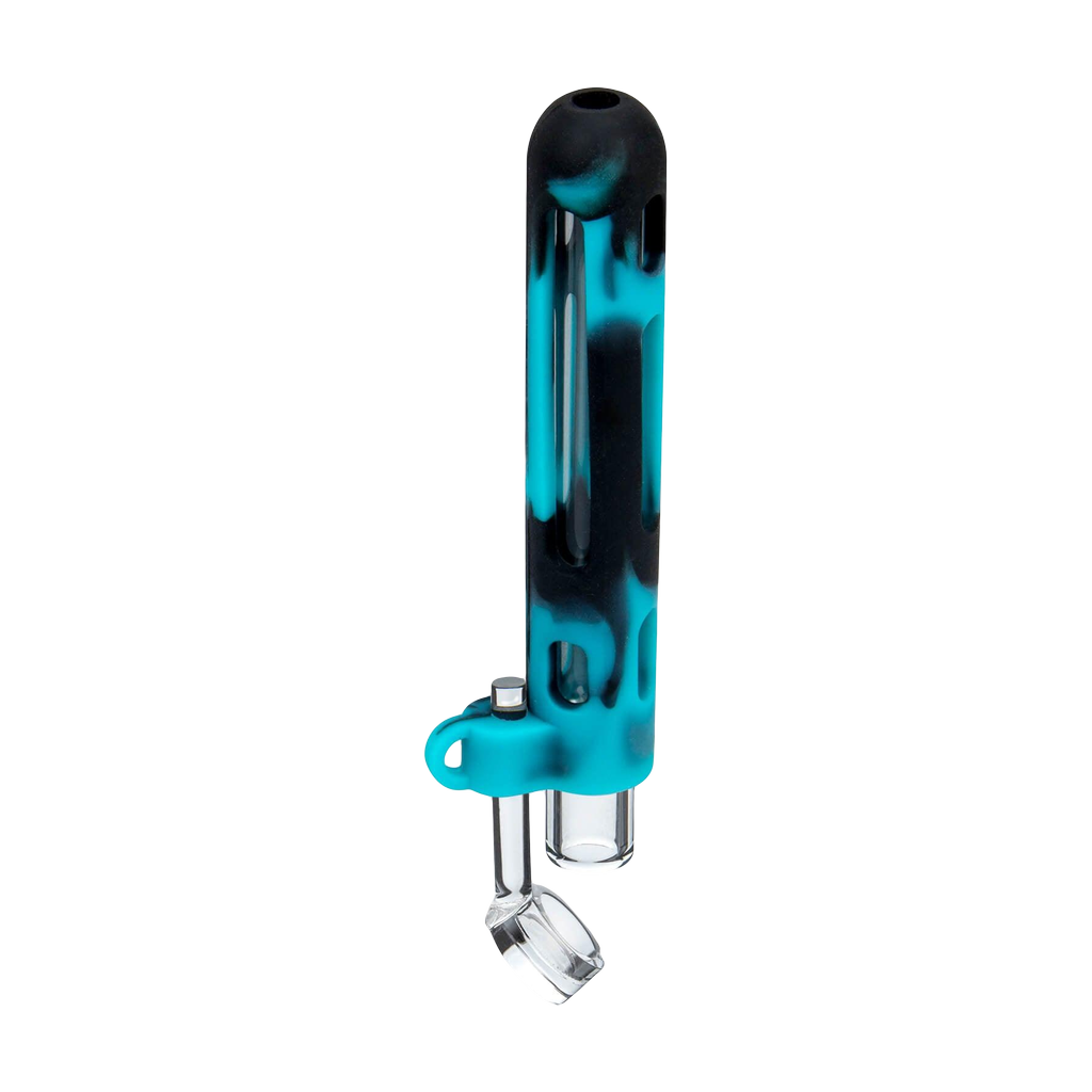 PILOT DIARY 2 IN 1 Concentrate Taster Pipe in Teal - Side View with Quartz Banger