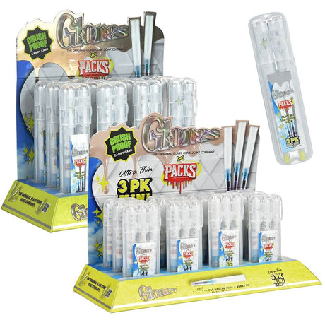 Glones x Packs Ultra Thin Pre-Rolled Cones + Glass Tips | 3pc | 12ct Display
