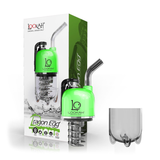 Lookah Dragon Egg Vaporizer in green with box, side and front views, portable e-rig design