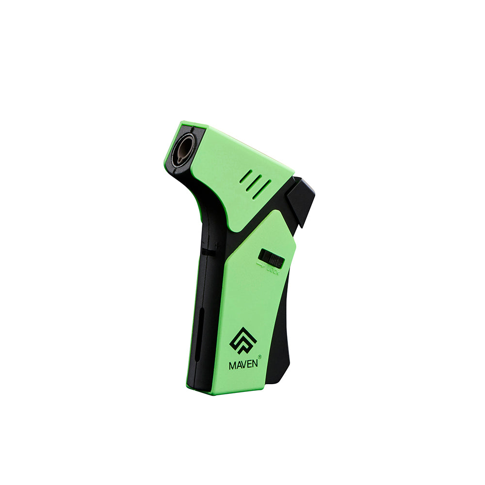 Maven Torch Mini Pro in Lime Green - Compact Jet Flame Lighter with Adjustable Flame