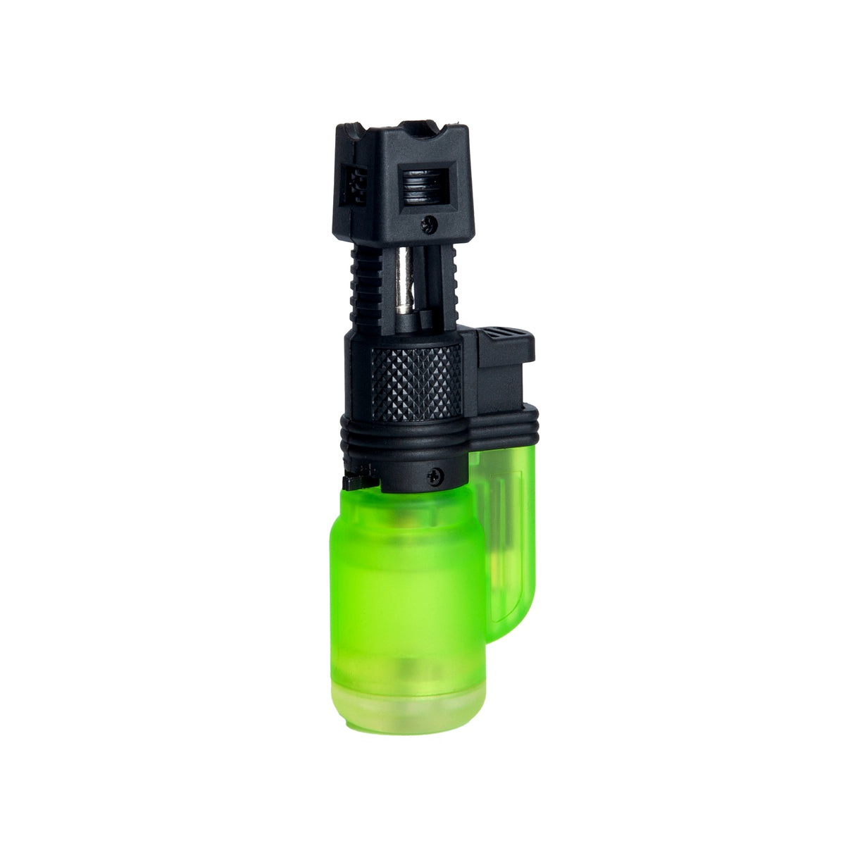 Maven Torch Laytop Mini in neon green, 5pk Windproof Jet Flame Torch Lighters, front view