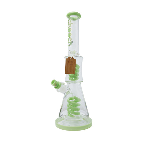 Cheech Glass 17" Swirl Spin Up Down Water Pipe in Green, Borosilicate Glass Bubbler with 14mm Female Joint