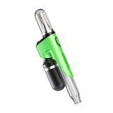 Lookah Seahorse King Vaporizer in Green - Side View with Glass Mouthpiece