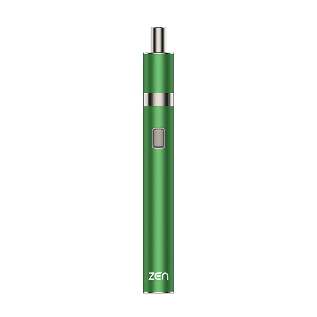 Yocan Zen green vaporizer front view with sleek design and easy-to-use button