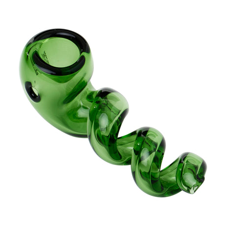 Human Grade Corkscrew hand pipe with spiral borosilicate glass body
