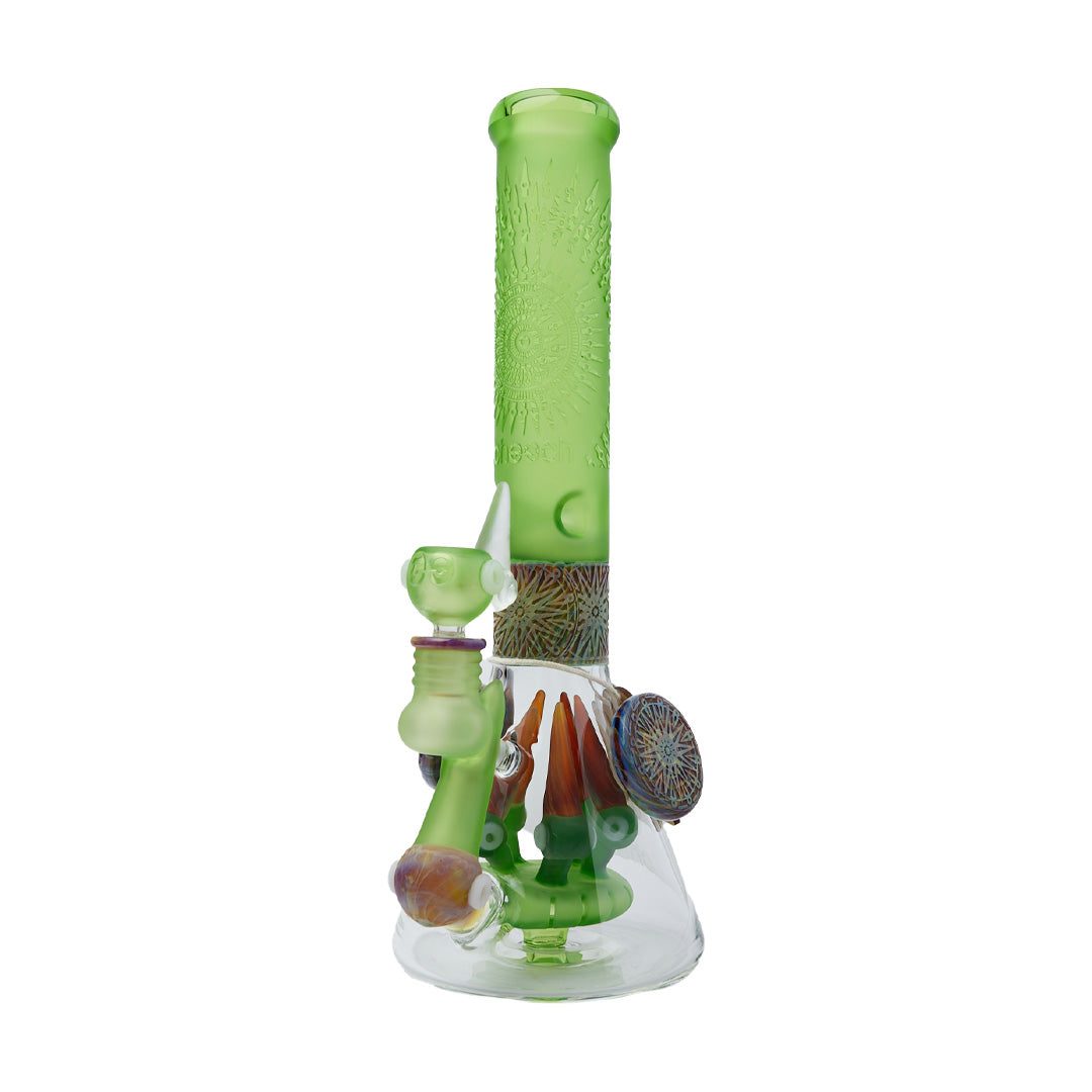 Cheech Glass 14.5" You Can See Me Water Pipe in Green with Borosilicate Glass, Front View