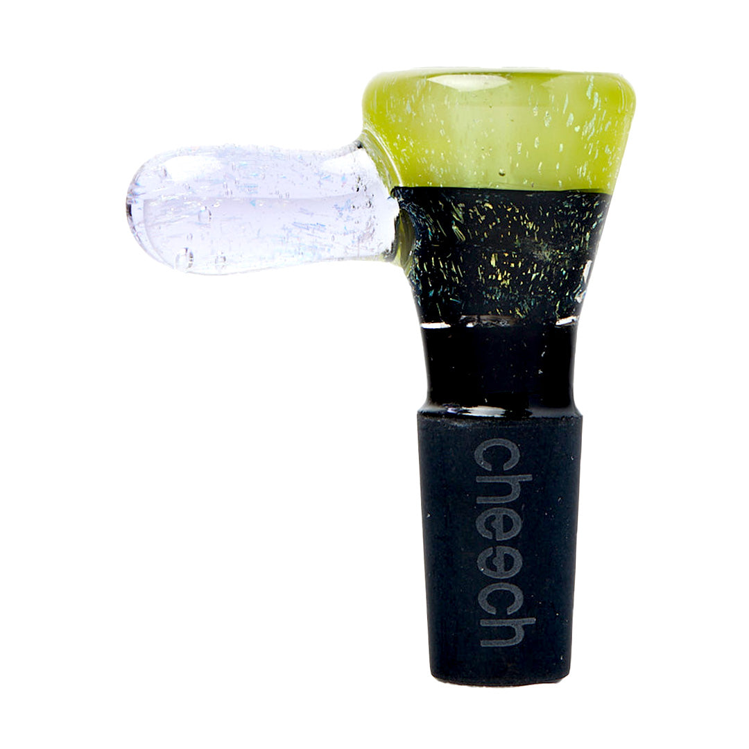 Cheech Glass 2" Transparent Dichro Bowl Slide in Green, 14mm with Borosilicate Glass