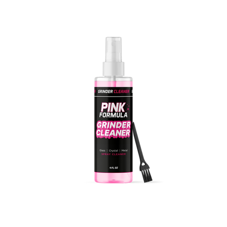 Pink Formula 4oz Grinder Cleaner bottle with nozzle for easy application - Front View